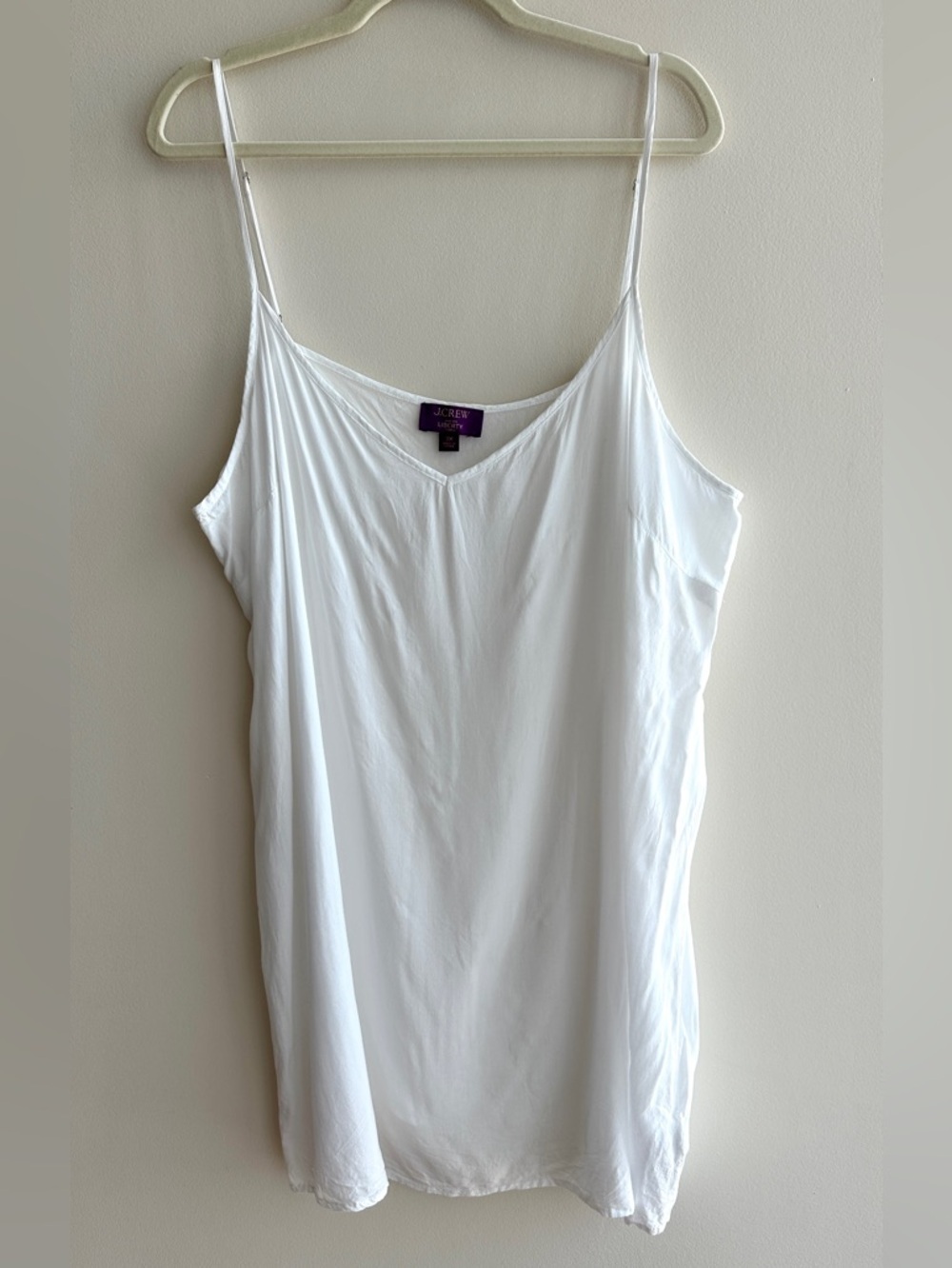J. Crew Women’s White V-Neck Camisole Made with Liberty Fabric Shirt, Size 2X